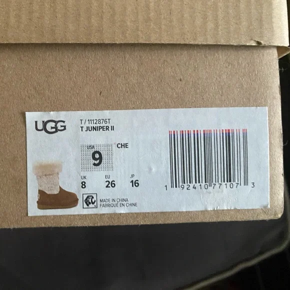 UGG JUNIPER GENUINE SHEARLING KNIT SHAFT BOOTS- TODDLER - Picture 6 of 6